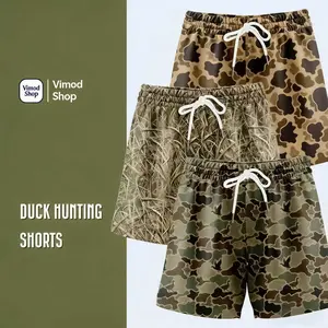 3 Pack Duck Hunting Camo Shorts  - 5 Inch Inseam Camo Mesh Design for Men & Women Ideal Gym Wear & Gifts Breathable & Comfortable