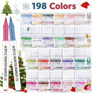 Languo 198 Color Premium Marker Set, Vibrant Water-Based Ink Art Brushes, Ideal for Professional Drawing, Artists & Designers, Christmas Gift