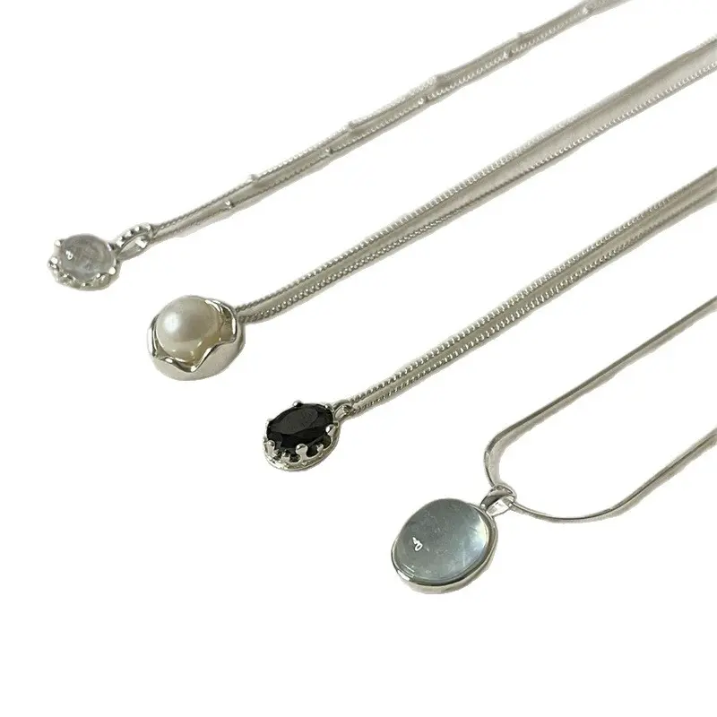 Women's Dainty Silver 5-Piece Layered Necklace Set - Pearl, Shell, Butterfly, Opal Pendants, Varied Lengths Delicate Chains - Female Fashionable Jewelry Accessories, Ideal for Daily Layering, Bridal Wear, Dainty Necklaces, Layered Set, Jewelry For Women,,