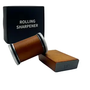 Rolling Knife Sharpener, 1 Set Double-sided Rolling Wheel Knife Sharpener with Fixed Disk & Sharpening Knife, Kitchen Utensils, Gift for Mom