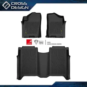 CROSSDESIGN TPE All-Weather Floor Mats Fit For 2004-2015 Nissan Titan Crew Cab