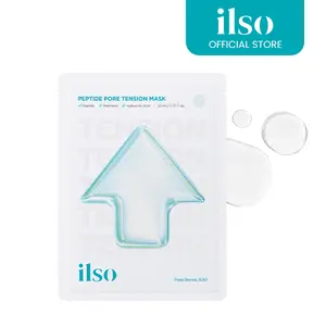 ilso Pore Tension Face Mask Pack, 25ml x 10 Sheets, with Peptide and Hyaluronic Acid