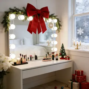 Makeup Mirror with Dimmable Bulbs with 10xMagnifier,portable makeup,3Color Lighting Modes,Detachable,Luxury Home LED Gift Decorations for College Dormitory Fixtures, Locker Rooms and Bedrooms,Perfect Gift for Girlfriends, Moms,hollywood makeup mirror