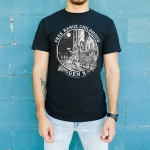 Free Range Childhood Gen X Tee • Comfort Colors • Retro Nostalgic Graphic Shirt • Vintage Aesthetic Unisex T‑Shirt