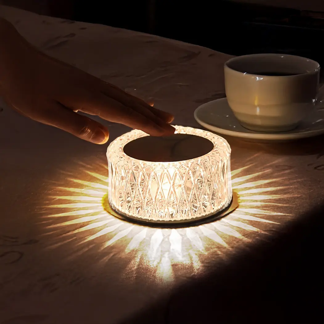 Northern Lights Projector - Acrylic LED Crystal Lamp, Led Light, Trendy Teen Girl Travel Accessory, Cute Bedroom Decor Mood Lighting, Valentine’s Day/Mother’s Day Gift with Gift Box