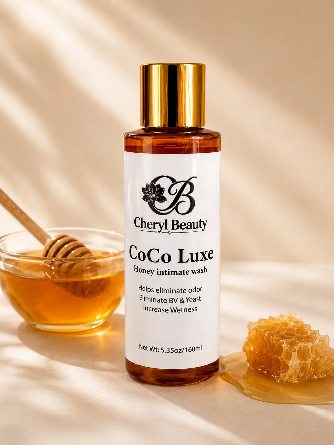 CoCo Luxe Honey Intimate Wash – Gentle Feminine Cleansing Wash, 5.35 oz (160 mL)