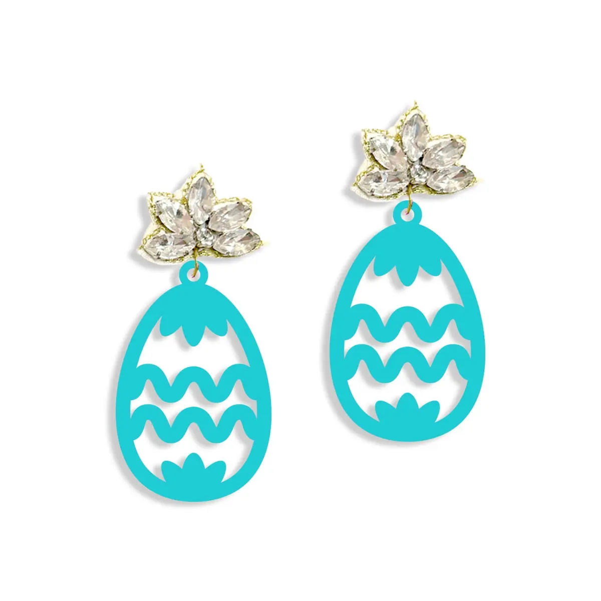 Viv&Lou Aqua Acrylic Easter Egg Earrings