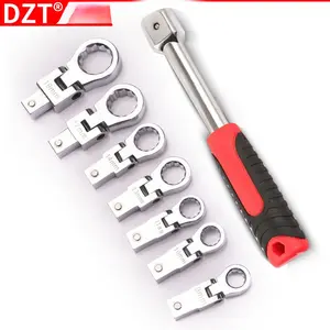Interchangeable Head Ratchet Oil Pipe Wrench Combo Set Rotatable Detachable and Portable for Home Improvement and Repairs