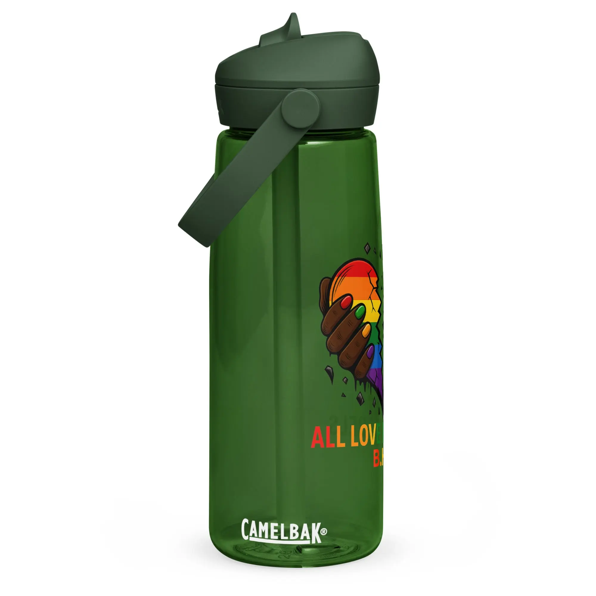 Flip straw water bottle
