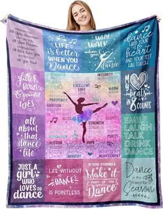 Dancer Gifts Blanket 60’’x50’’, Dance Recital Gifts for Girls/Teens/Dance Teachers/Dance Team, Ballet Dance Teacher Appreciation Gifts, Best Birthday Gifts for Dance Lover Throw Blanket