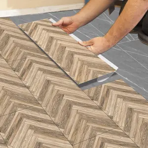 Self-Adhesive PVC Flooring Stickers, Waterproof Durable Removable Peel-And-Stick, Real Wood Look Wood Grain Pattern Floor Patch for Living Room Bedroom DIY Wood Grain Floors