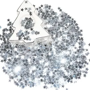Star Glitter Pack 15g Silver Color Confetti Paper, DIY Gift Box Filler, Wedding Decoration, Birthday Party Scatter, Holiday Gifts, Decorations Supplies