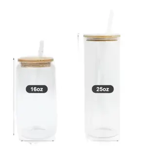 25 oz | 16 oz Glass cup with bamboo lid tumbler drinking tumblers iced coffee pink with lid straw drinkware