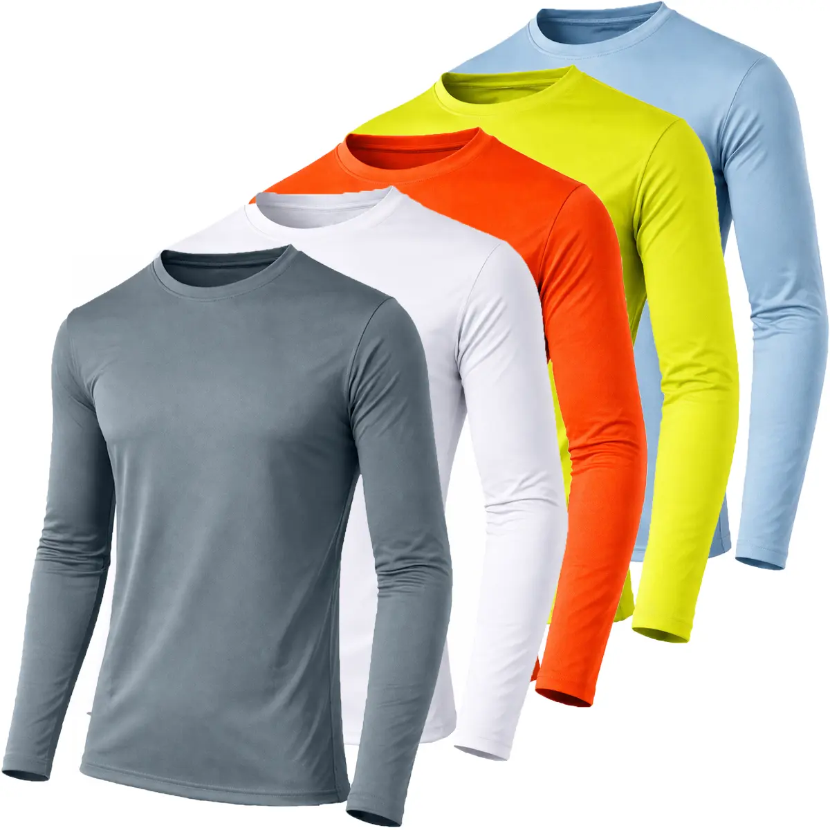 (Long Sleeve)Charcoal-White-N.Orange-N.Green-L.Blu