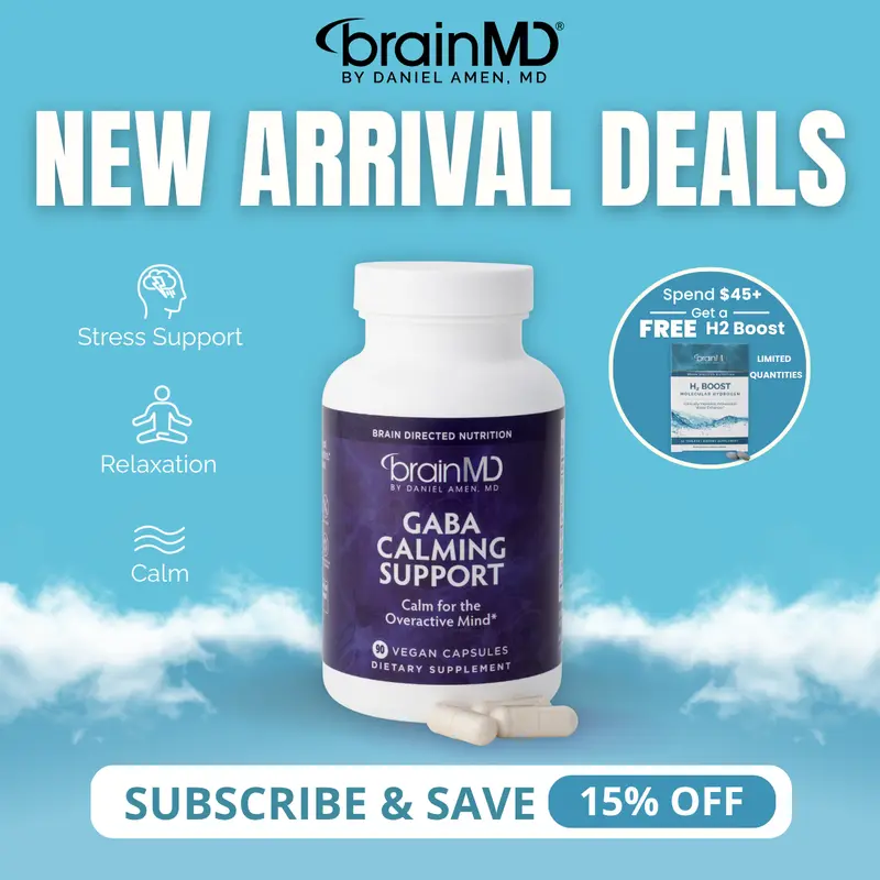 GABA Calming Support | BrainMD | 90 Capsules | Calm & Stress Support | Relaxation, Focus & Emotional Balance | GABA with L-Theanine, Lemon Balm & Magnesium