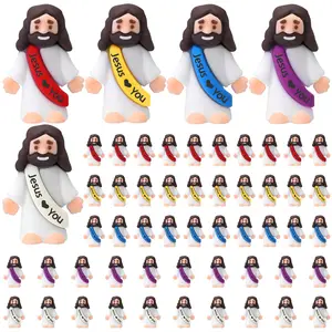 50/25Pcs Easter Egg Filled Mini Jesus Figures with Jesus love You Slogan Little Jesus Figures Original Design to Hide and Seek Religious Party Favors Sunday School Baptism Gifts Easter Egg Stuffer for Easter Egg Hunt Stuffer Party