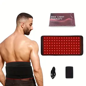 Portable red light therapy adjustable waist belt, infrared light body care relaxation, wearable back, shoulder and waist wrap with timer, improves joint inflammation, red light body relaxation