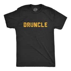 Mens Druncle T shirt Funny Drunk Uncle Family Reunion Hilarious Gift for Brother Mens Funny T Shirts Cool Vintage Fashion T-Shirt Gift Classic Menswear Uncle Apparel for Men Funny Drinking Short Sleeve Novelty Black -