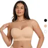 SHAPELLX Bare Essentials AirSlim VersaFit Seamless Strapless Bra - Non-slip, Wire-free, Versatile, 3-Style Straps, 3/4 Coverage, No-seam Everyday Bralette, Do Not Iron, for Back to School