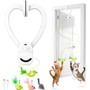 CATPICK Interactive Cat Toys for Indoor Cats - Automatic Flying Bird & Mouse Doorway Hanging Toy, USB Rechargeable Electric Kitten Toy for Hunting Instinct, Enrichment & Exercise, 2 Birds & 1 Mouse