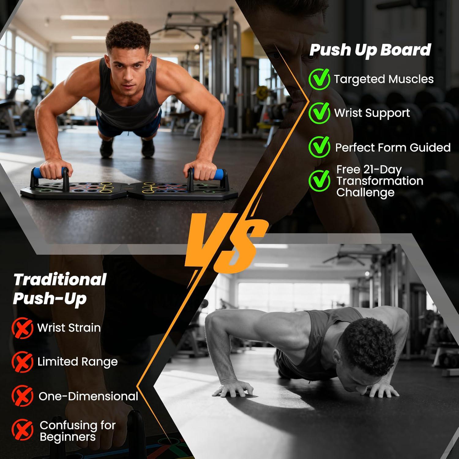 Enhanced Push-up Board Fitness Kit with 28 Holes, Portable Home Exercise Equipment for Chest, Arms & Core, Includes Resistance Band & Upper Body Toner for Men & Women Enhanced Push-up Board Fitness Kit with 28 Holes, Portable Home Exercise Equipment for Chest, Arms & Core, Includes Resistance Band & Upper Body Toner for Men & Women