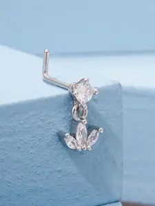 Cute Dangle Nose Stud for Women Nose Piercing Jewelry, Stainless Steel L Shape Nose Ring Stud 20 Gauge 18 Gauge