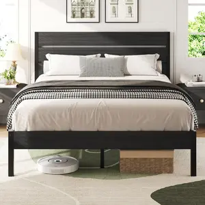Twin & Full & Queen  Frame With Headboard And Footboard , 12.2in Under  Storage, All-Metal Support System, No Box Spring Needed,Noise Free, Easy Assembly bed