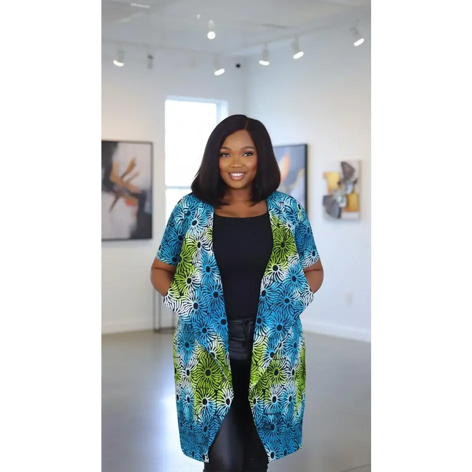 Bisbo African print Ankara Waterfall Jacket for women summer outfit