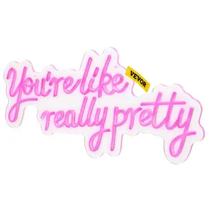 【Summervibes】VEVOR You're Like Really Pretty Neon Sign,  27.5" x 12" Pink LED Neon Signs for Wall Decor, Large Lights Sign with Remote Control and Power Adapter, Used for Party, Wedding, Living Room, Office