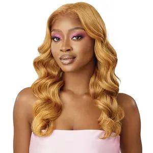 Outre Glueless 100% Fully Hand-Tied Human Hair Blend 13x6 HD Lace Front Wig - HHB-NATURAL BODY WAVE 22"