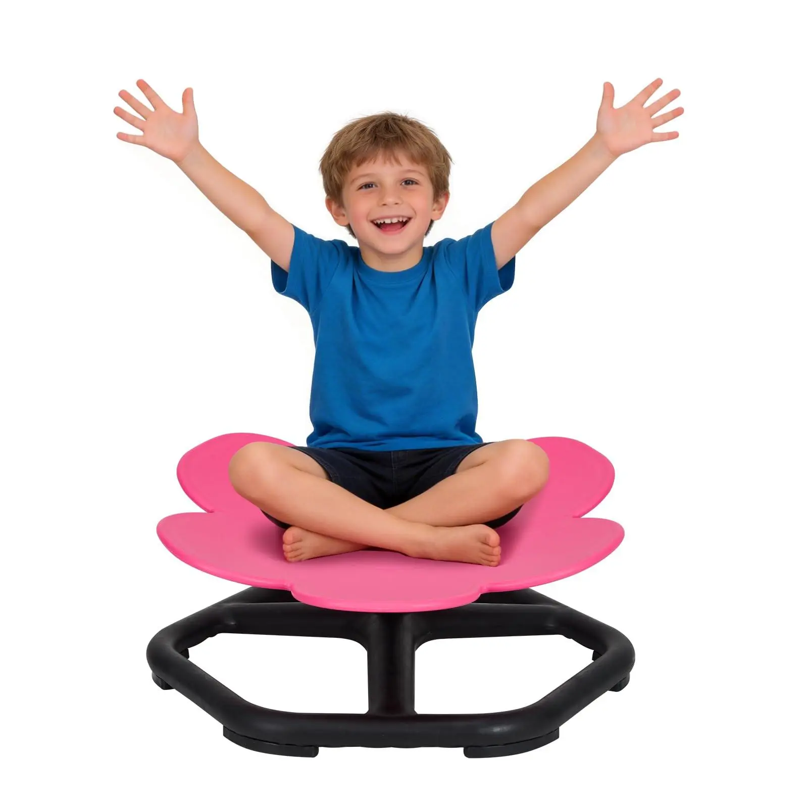 Sensory Swivel Chair for Autistic Kids - Flower Shape, 220 lbs Max Weight Capacity, Plastic Base, Non-Slip Design, Body Coordination Training for Ages 3+ Children with ADHD/SPD