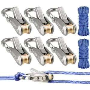 Rope Set with Wheel Tightener, Locking Buckle, Carabiners and Carabiner Hooks, Ideal for Camping, Sailing, and Outdoor Activities, Secure Binding Solution