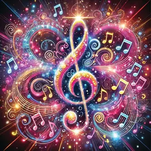 Music Note Pattern DIY Diamond Arts Colorful Painting Kit Without Frame, DIY 5D Diamond Arts Colorful Painting Kit, Wall Art Decor for Home