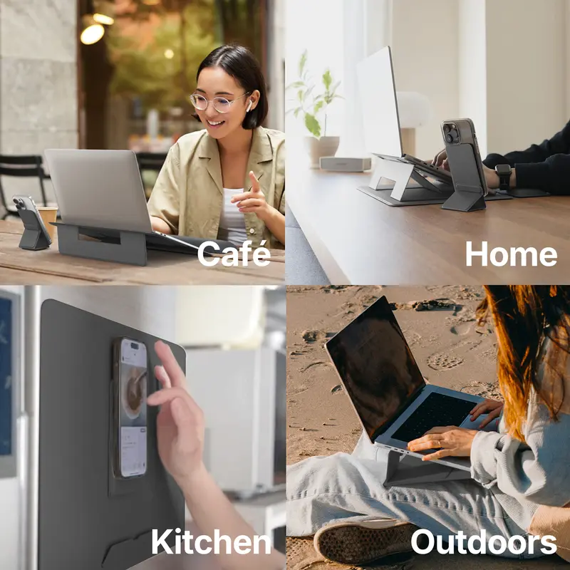 HUANUO Magnetic Adjustable Laptop Stand, Portable and Sleek for 17-Inch Screen, Sturdy Leather-Touch Frame, 5 Angles, 4 Macaron Colors, for Desk Setup#TikTokShopBlackFriday 3