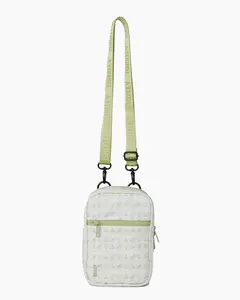 Flower Stamp Crossbody Sling Bag - 5-in-1 Versatile Sling with Storage & 4 Feet 4 Inches Green Brixley Logo Strap for Casual Wear