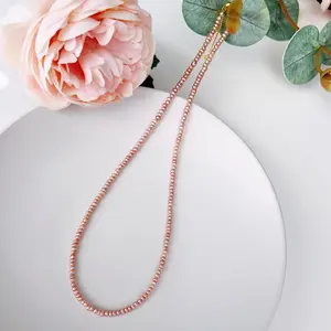 Handmade Tiny Freshwater Pearl Necklace, Natural Real Pearl Necklace, Sterling Silver Extender