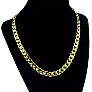 Mens 18K Gold Plated CMD Cuban Chain Hip Hop Necklace 9MM Wide x 18" Inch Choker
