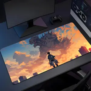 Attack on Titan Mouse Pad Gaming Mouse Pad, Large Gaming E-Sports Computer Thickened UV Reactive Mouse Pad, Rubber Material Non-Slip Mouse Pad