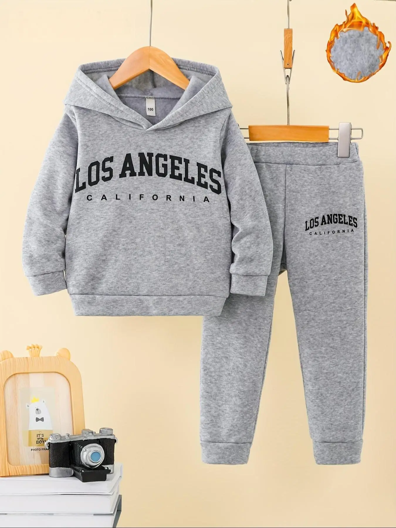 Two-Piece Set Boy's Letter Print Hoodie & Elastic Waist Sweatpants, Casual Long Sleeve Hooded Sweatshirt & Jogger Pants, Kids Fall & Winter Clothes