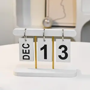 1PC Nordic style light luxury flip page calendar desk calendar, desk calendar decoration home living room foyer office desktop wine cabinet decoration - Christmas gift