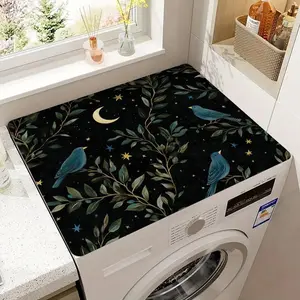 Bird & Tree Pattern Dish Drying Mat, 1 Count Colorful Dish Drying Pad, Dust-proof Pad for Washing Machine & Refrigerator Top, Kitchen Accessories, Coasters, Kitchen Decorative Placemat