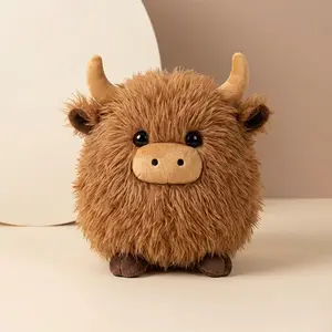 Adorable Highland Cattle Plush Toy Simulation Animal Stuffed Toy Highland Cow Soothing Toy