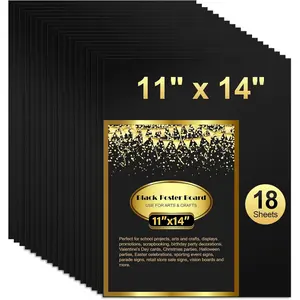 Black Poster Board Paper, Vision Boards Posterboard Bulk for School Projects Classroom Arts Craft Presentations Drawing Scrapbooking Blank Graphic Display