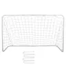 Portable Kids' Soccer Goals - Heavy-Duty Steel Frame, Adjustable Self-Stick Straps, Durable Square Netting, 4x4 Mesh Control, Easy Assembly, 6x4ft Short-Field Fit Backyard Play Football Equipment (footballequipment) for Skill Development