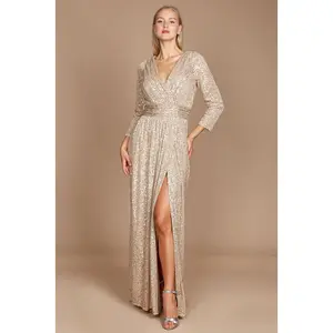 Dylan & Davids Long Sleeve Sequin Formal Beaded Dress