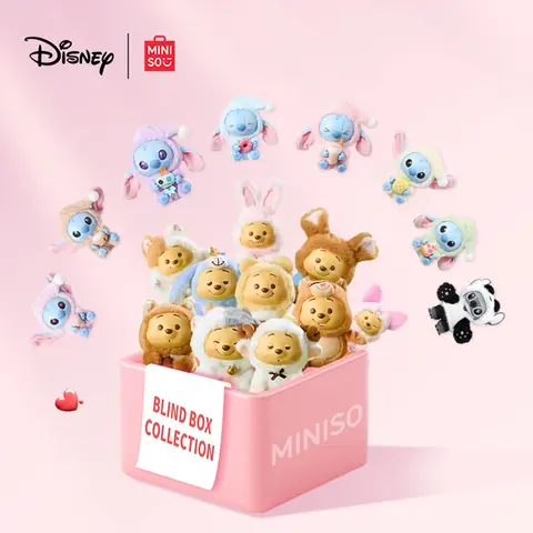 [Hot-Selling Collection]Disney Blind Box Series with Winnie the Pooh & Panda Stitch Plush, Cute Kawaii Mystery Toy Gift for Girls and Collectors Charms#Summervibes, Back To School, Blind Bag Collectible, Cartoon Character, Adorable Display