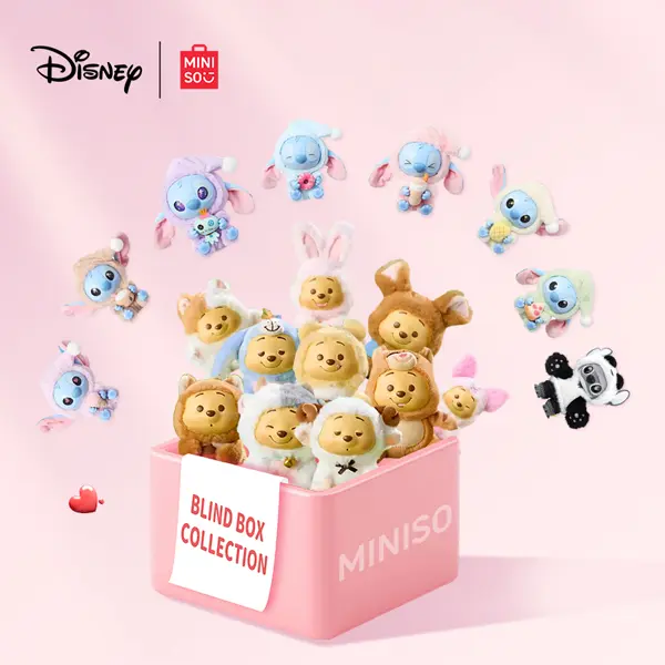 [Hot-Selling Collection]Disney Blind Box Series with Winnie the Pooh & Panda Stitch Plush, Cute Kawaii Mystery Toy Gift for Girls and Collectors Charms#Summervibes, Back To School, Blind Bag Collectible, Cartoon Character, Adorable Display