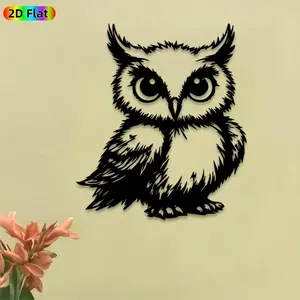 1pc Owl Metal Wall Art, Charming Owl Statue Mural, Ideal Gift for Halloween, Thanksgiving, Owl Decor Enthusiasts, Weather-Resistant Metal Wall Decor Wall Sculptures, Perfect for Bedroom Wall & Garden Fence, Nature-Inspired Home Accent