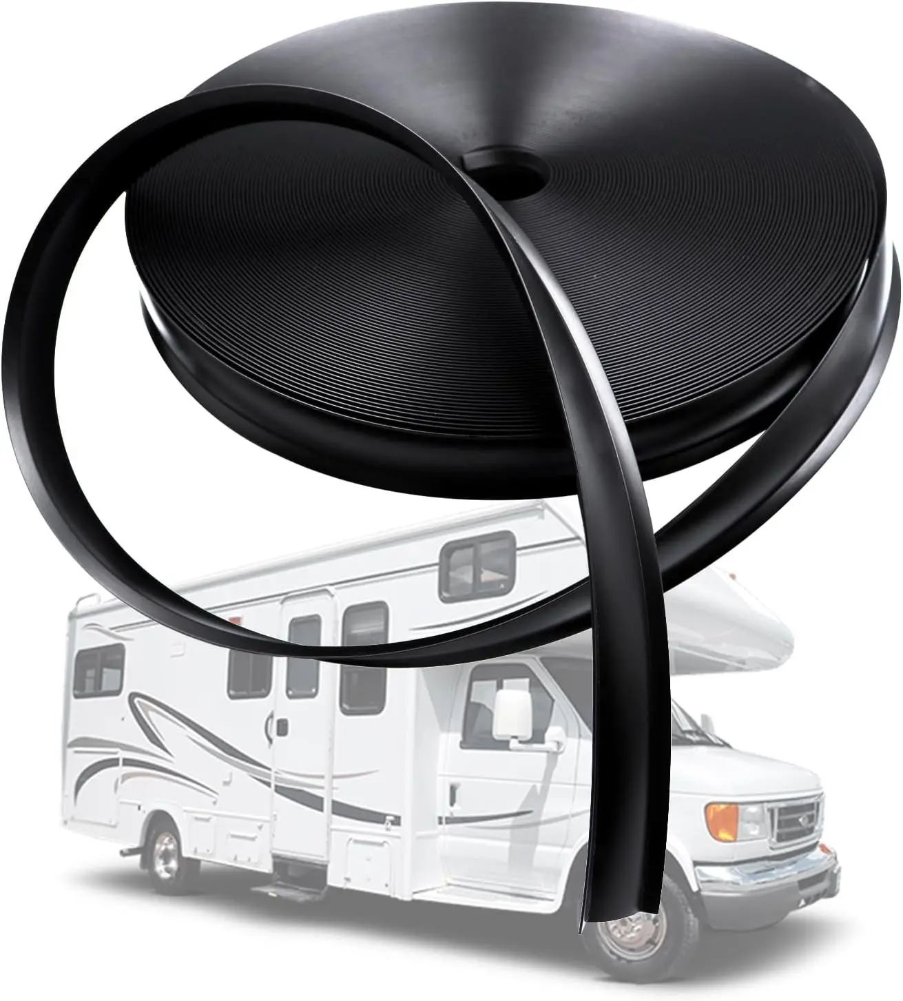 1" 120FT RV Vinyl Trim Molding Insert Black Exterior Weather Stripping Screw Cover for Camper Trailer Roof Corner Gutter Seal