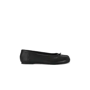 Steve Madden Calico Ballet Flat in Black Leather